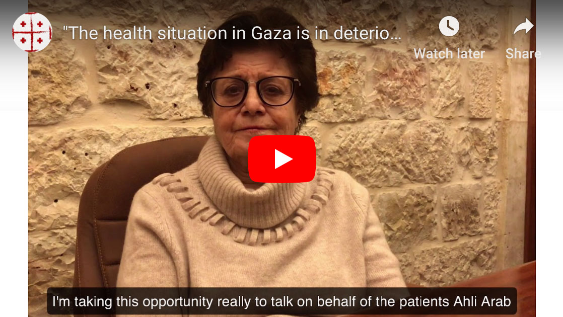 A screenshot of the director at Ahli Arab Hospital in Gaza City speaking in video.